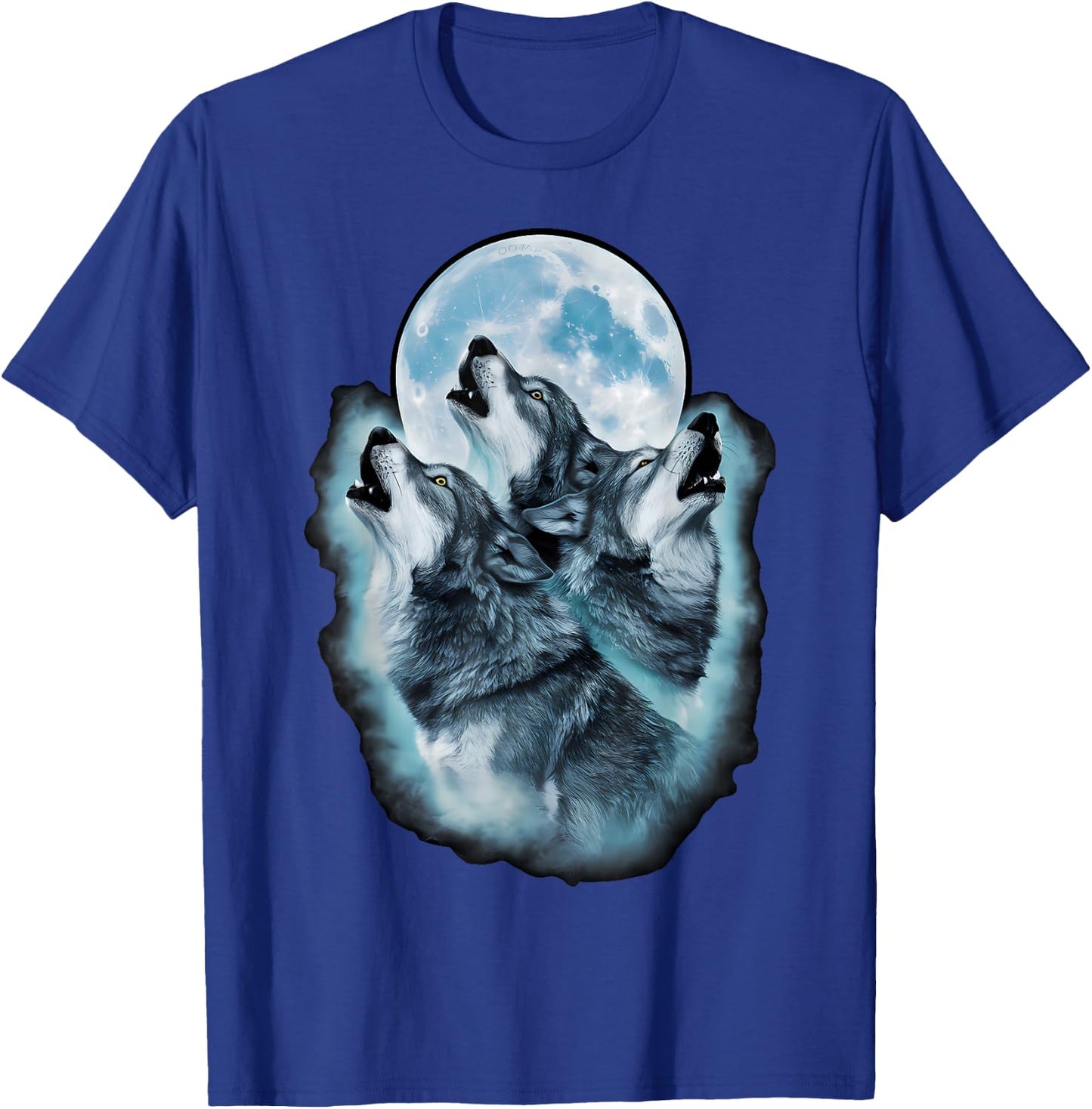 Wolf Wild Animals Full Moon Three Howling Wolves , Black, S T-Shirt - T-Shirt | Royal