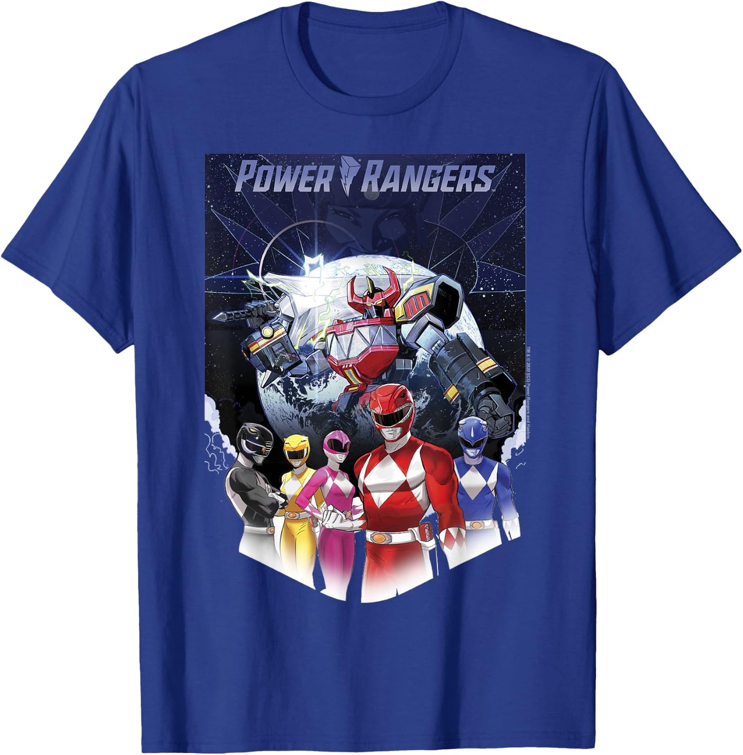 Power Rangers Fade Portrait Megazord Poster , Black, S T-Shirt - T-Shirt | Royal