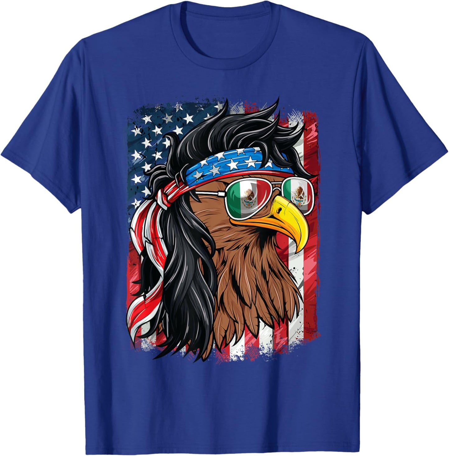 Mexican American Shirt USA Mexican Eagle 4th of July T-Shirt - T-Shirt | Royal