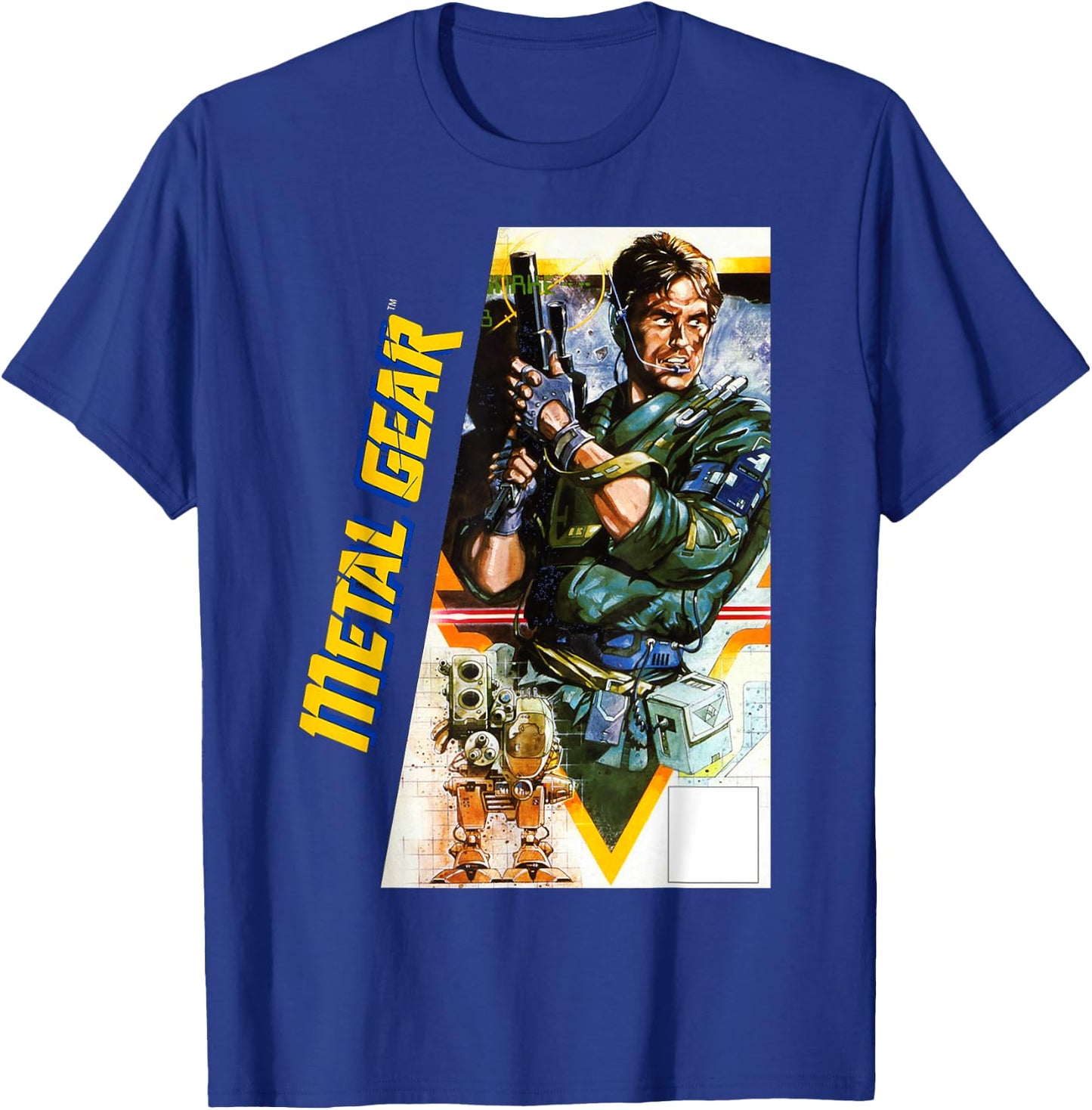 Metal Gear Box Art Tactical Spying Retro Gamer , Black, S T-Shirt - T-Shirt | Royal