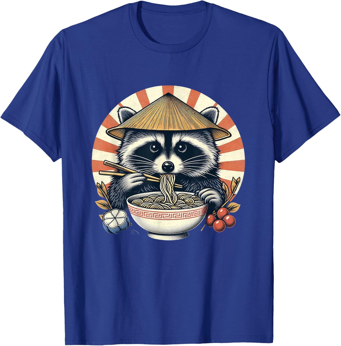 Raccoon Ramen Kawaii Neko Japanese Noodles Aesthetic , black T-Shirt - T-Shirt | Royal