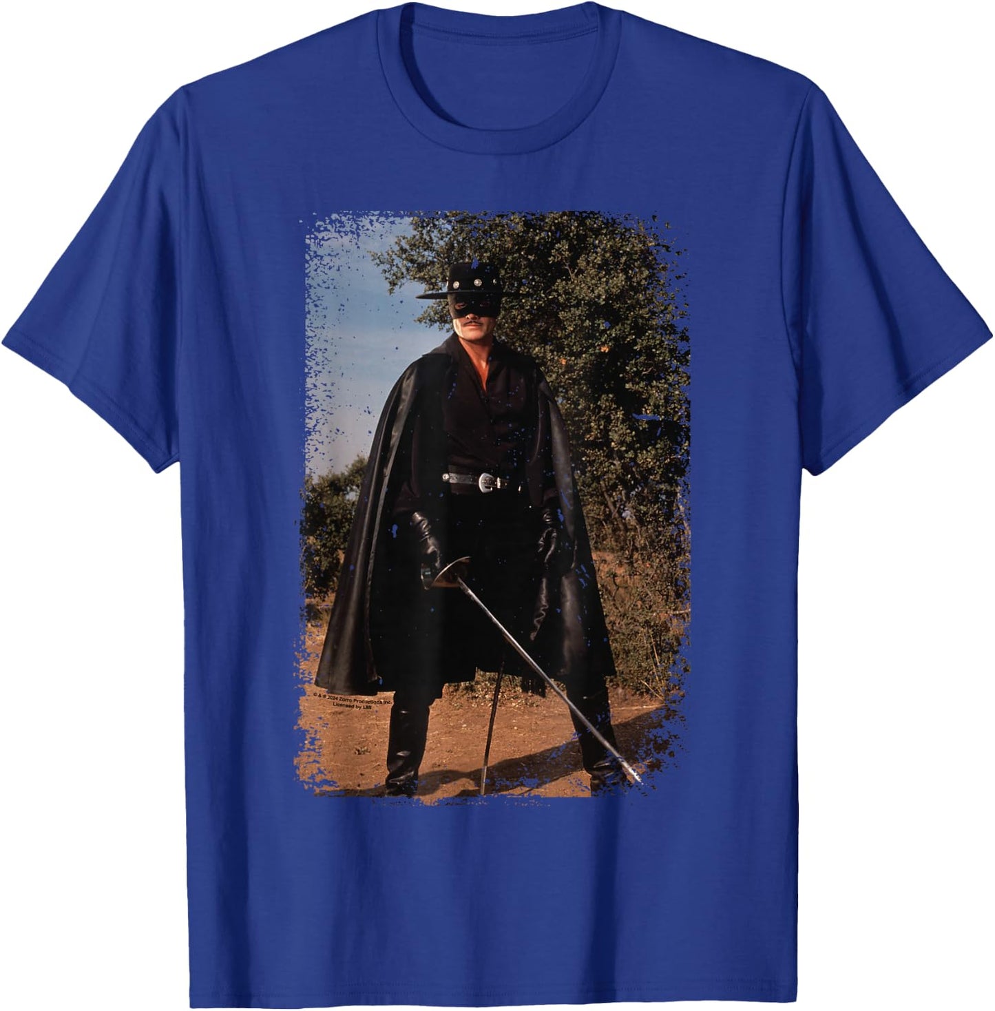 Zorro Sword Pose 1990 TV Series Distressed , Black, S T-Shirt - T-Shirt | Royal