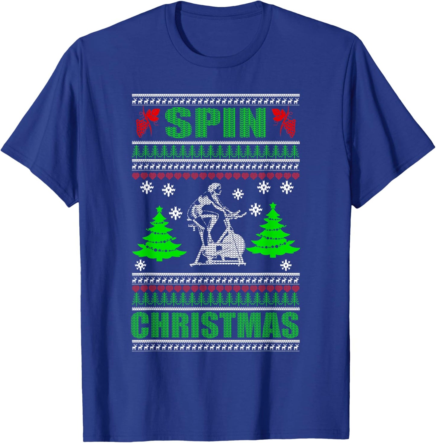 Ugly Christmas Fitness Shirt Workout Spin Gift T-Shirt - T-Shirt | Royal