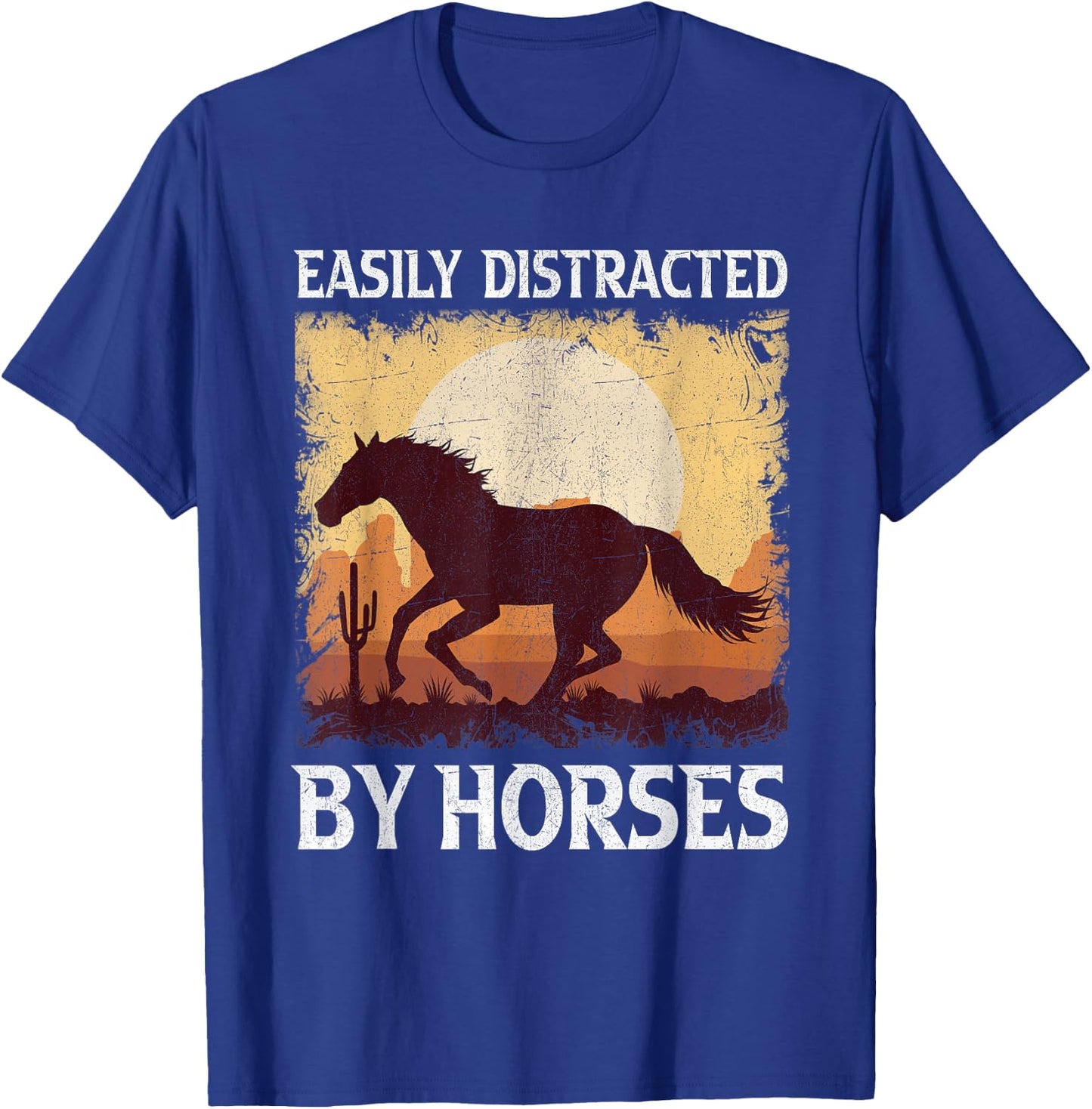 Easily Distracted By Horses T-Shirt - T-Shirt | Royal