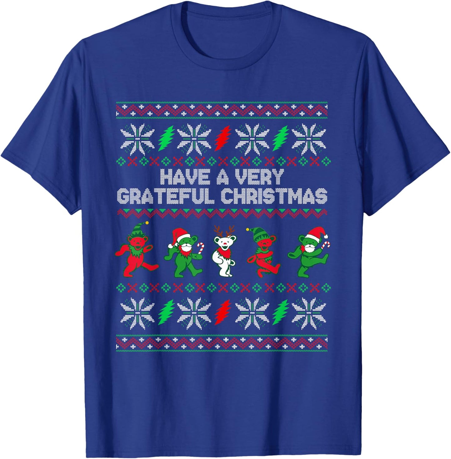 Have A Very Grateful Christmas Funny Bear Ugly Xmas 2022 T-Shirt - T-Shirt | Royal