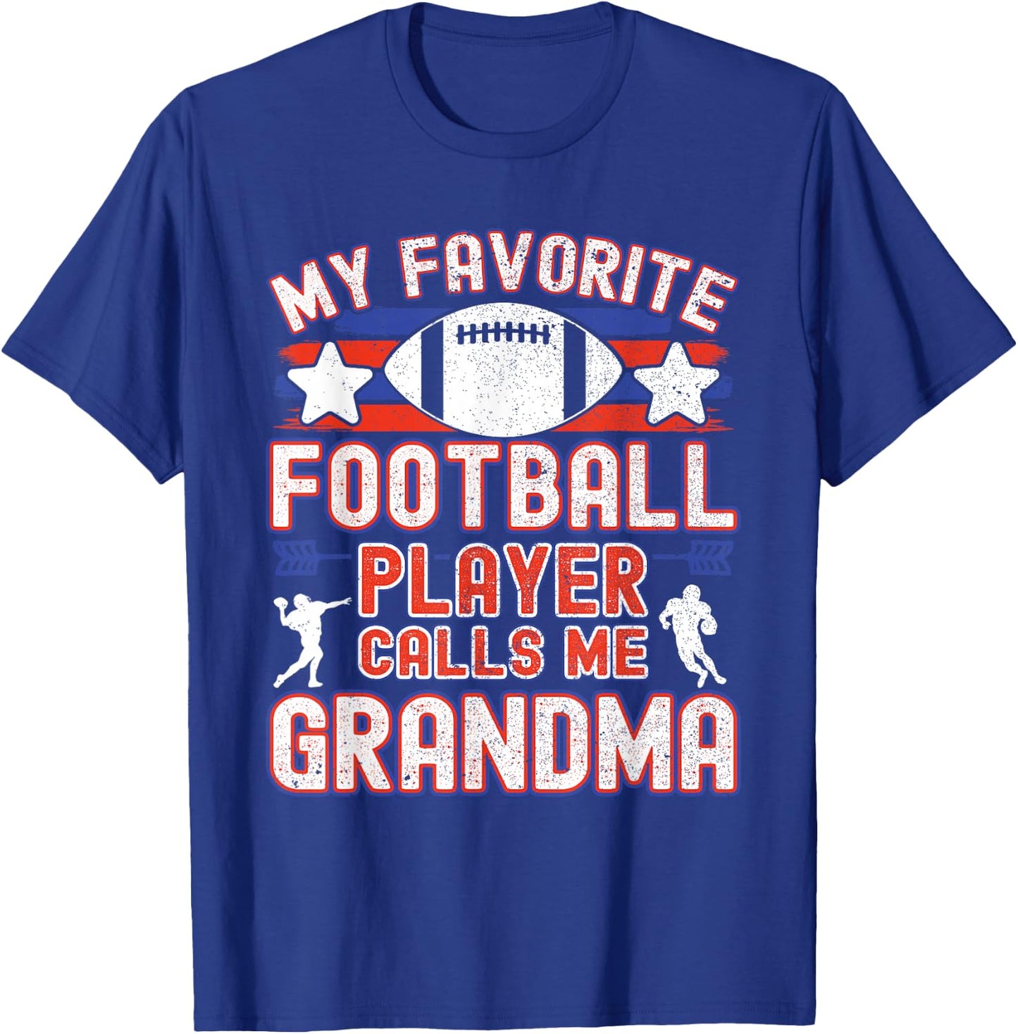 Football Grandma | Favorite Football Player Calls Me Grandma T-Shirt - T-Shirt | Royal