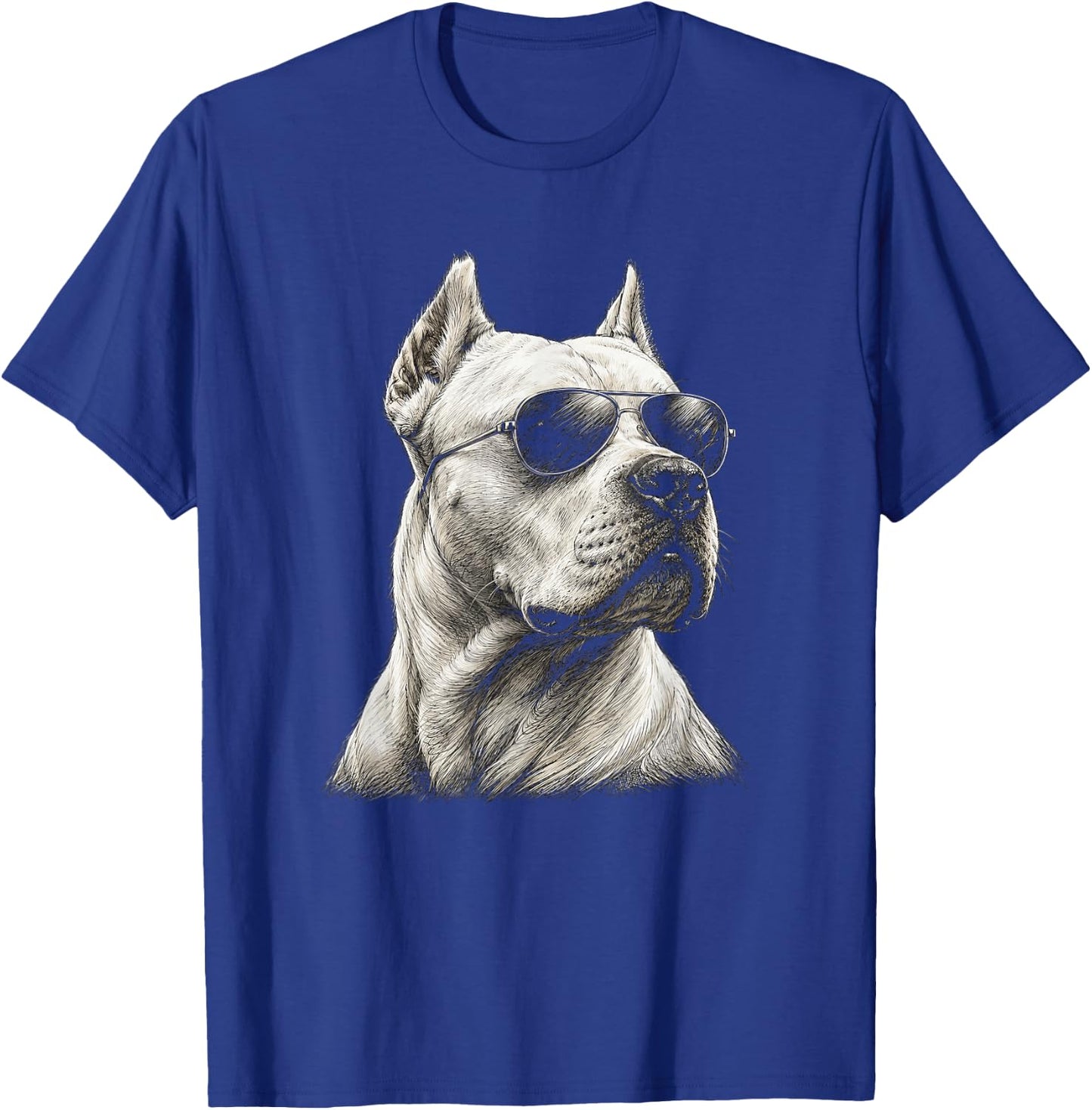 Dogo Argentino with Sunglasses Artwork Design T-Shirt - T-Shirt | Royal