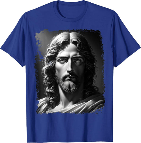 Jesus Christ Black White T-Shirt - T-Shirt | Royal