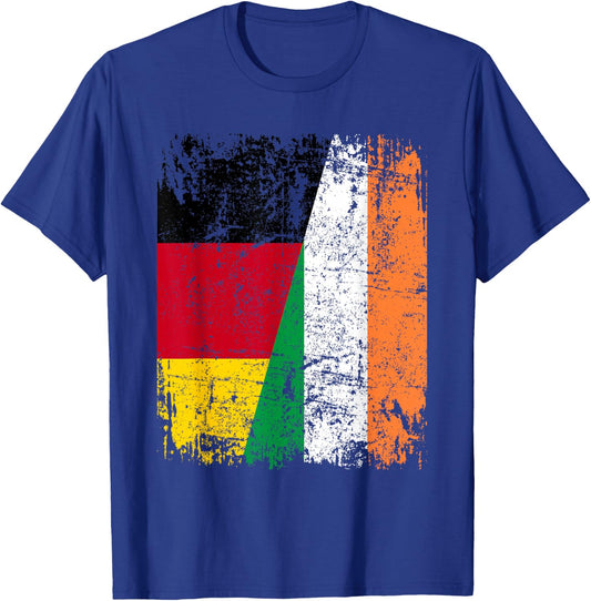 IRLAND DEUTSCHLAND Flagge | Damen Herren Kinder | Irland T-Shirt - T-Shirt | Royal