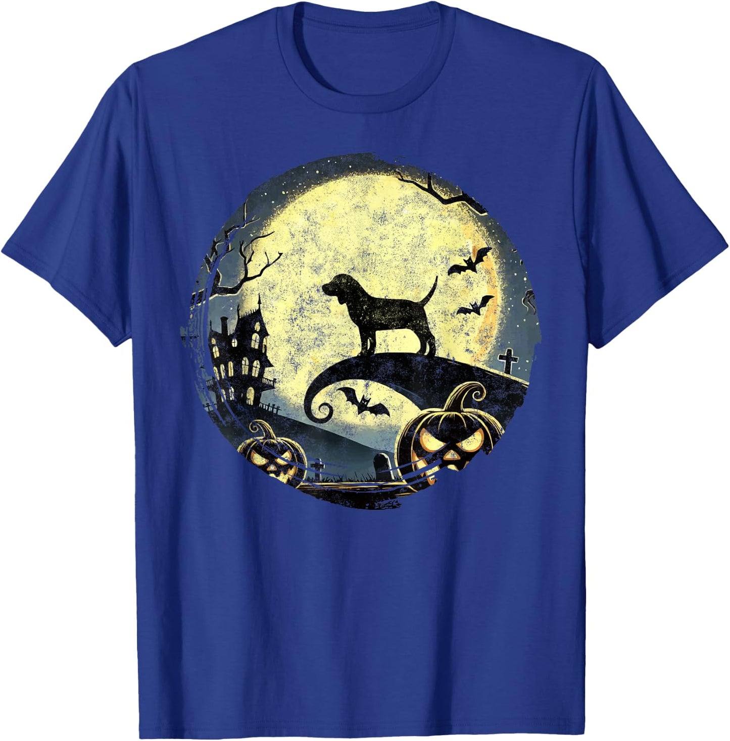 Beagle Halloween Spooky Moon Dog Lover Beagle Dad T-Shirt - T-Shirt | Royal