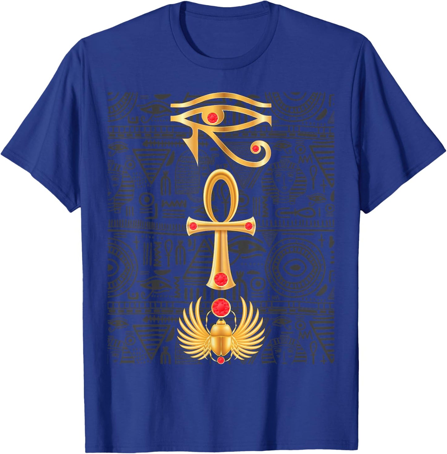 Auge des Horus Kreuz Ankh Skarabäus Hieroglyphen Antik Ägypten T-Shirt - T-Shirt | Royal