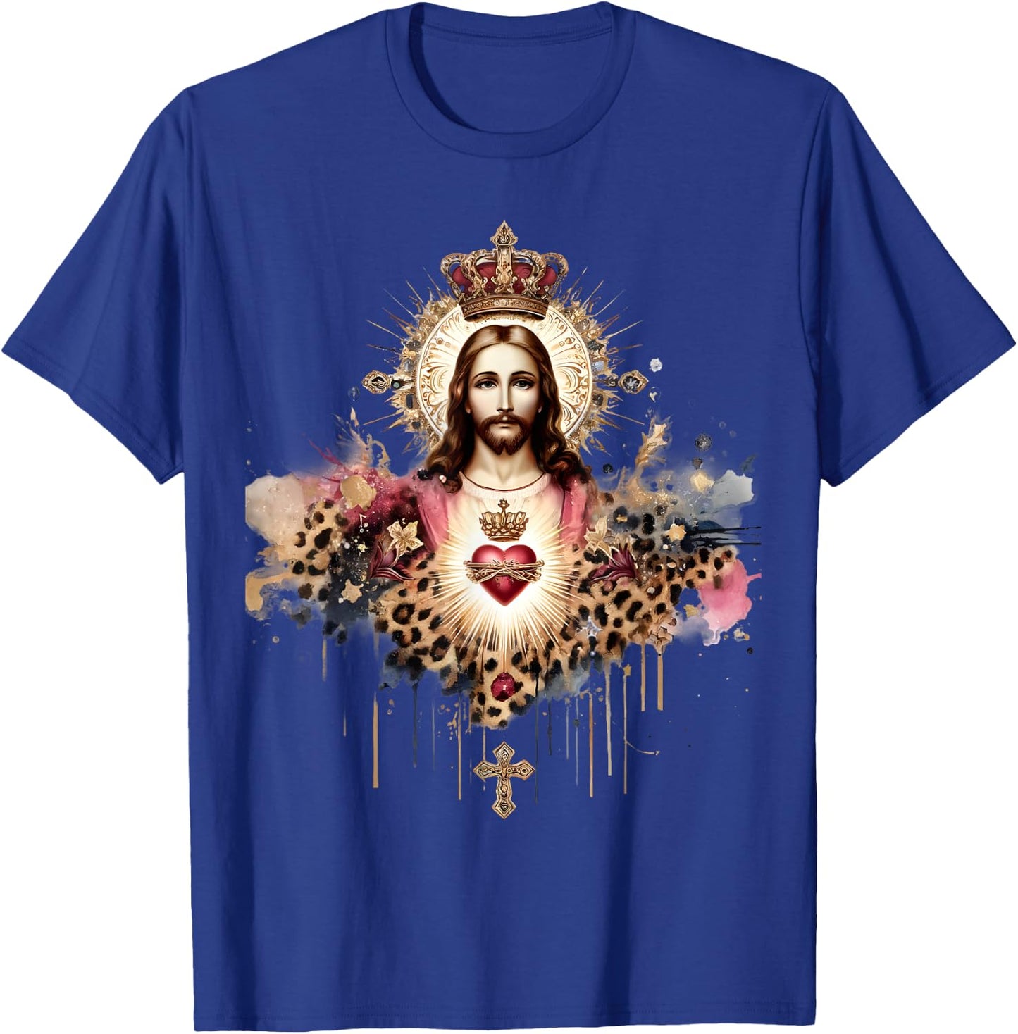 Sacred Heart of Jesus Catholic Devotion Faith T-Shirt - T-Shirt | Royal