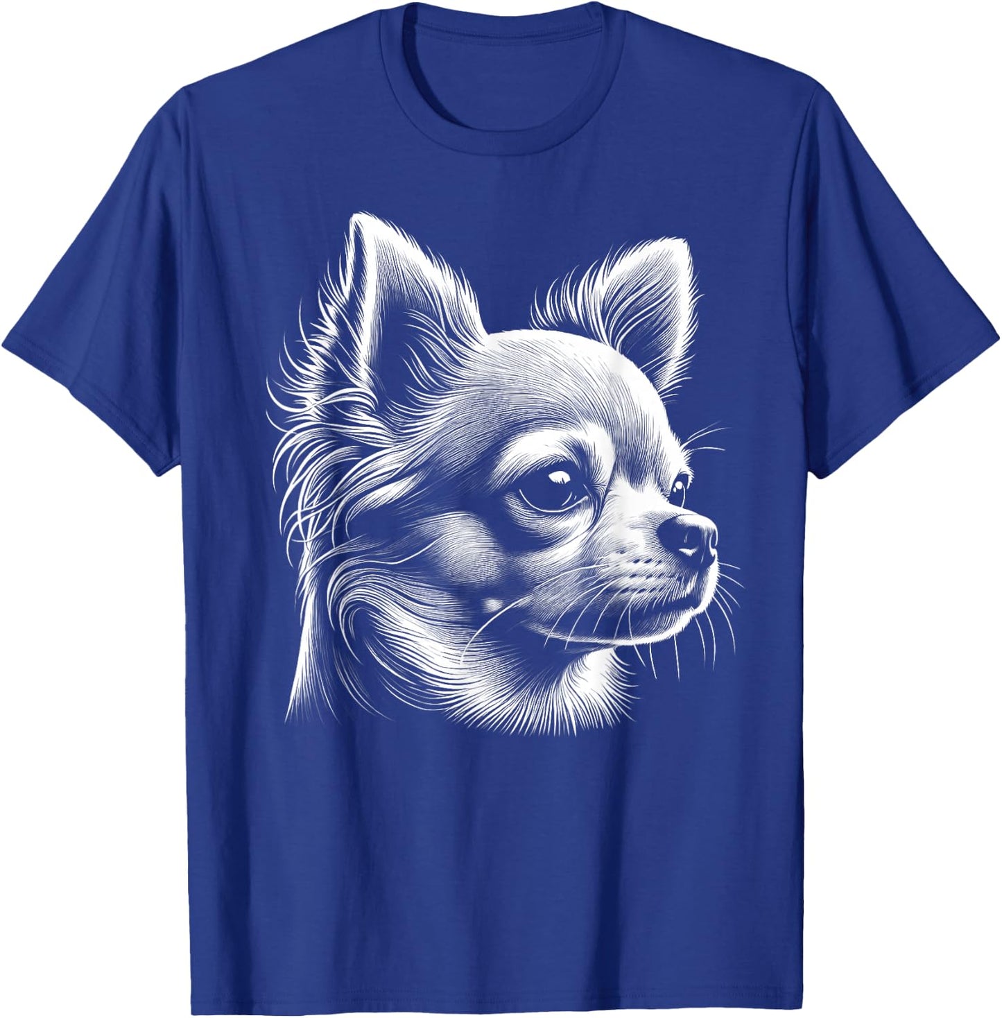 Cute Chihuahua - Head Portrait in Drawing Style , black T-Shirt - T-Shirt | Royal
