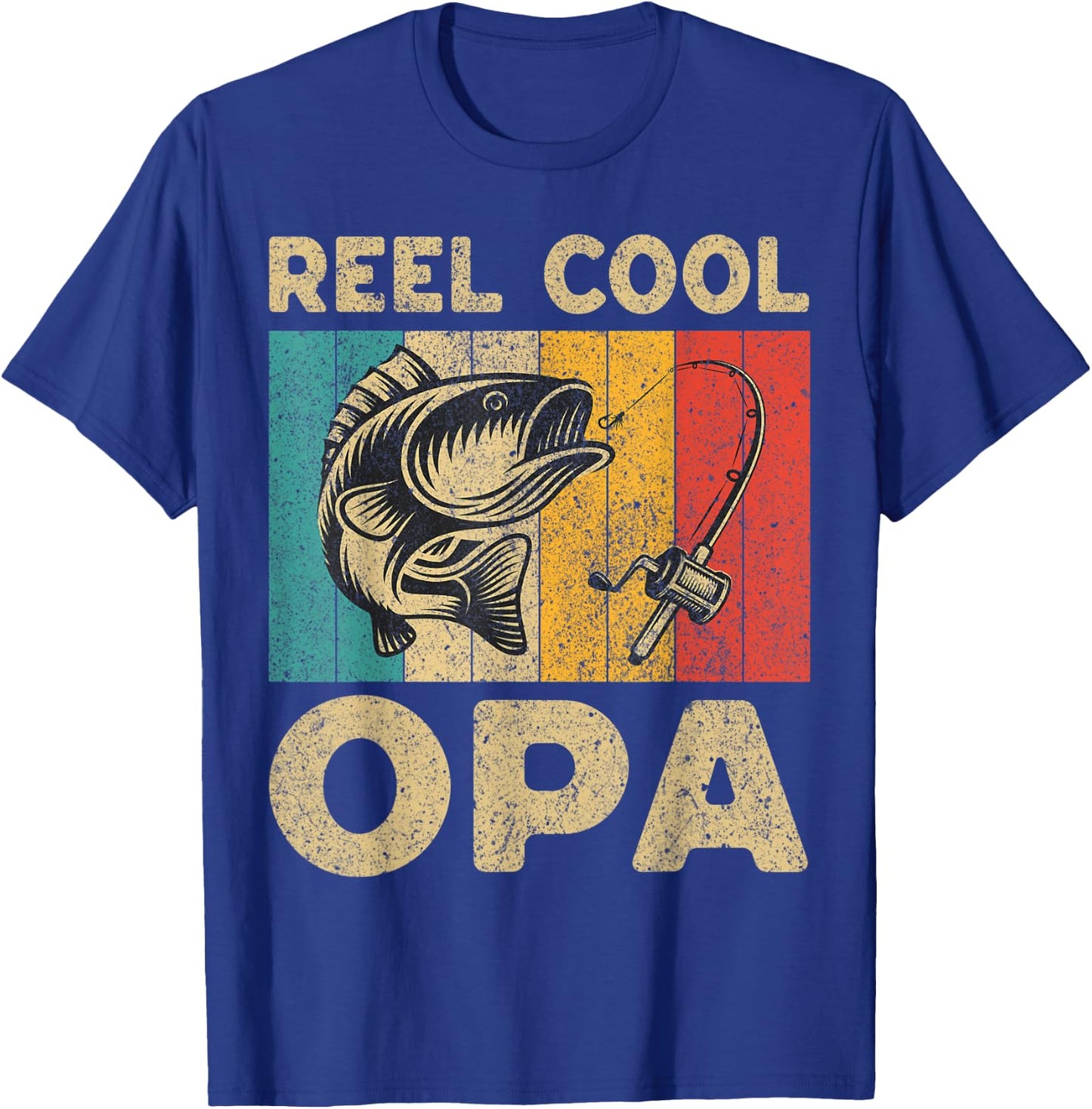 Father's Day Present Funny Fishing Reel Cool Opa T-Shirt - T-Shirt | Royal
