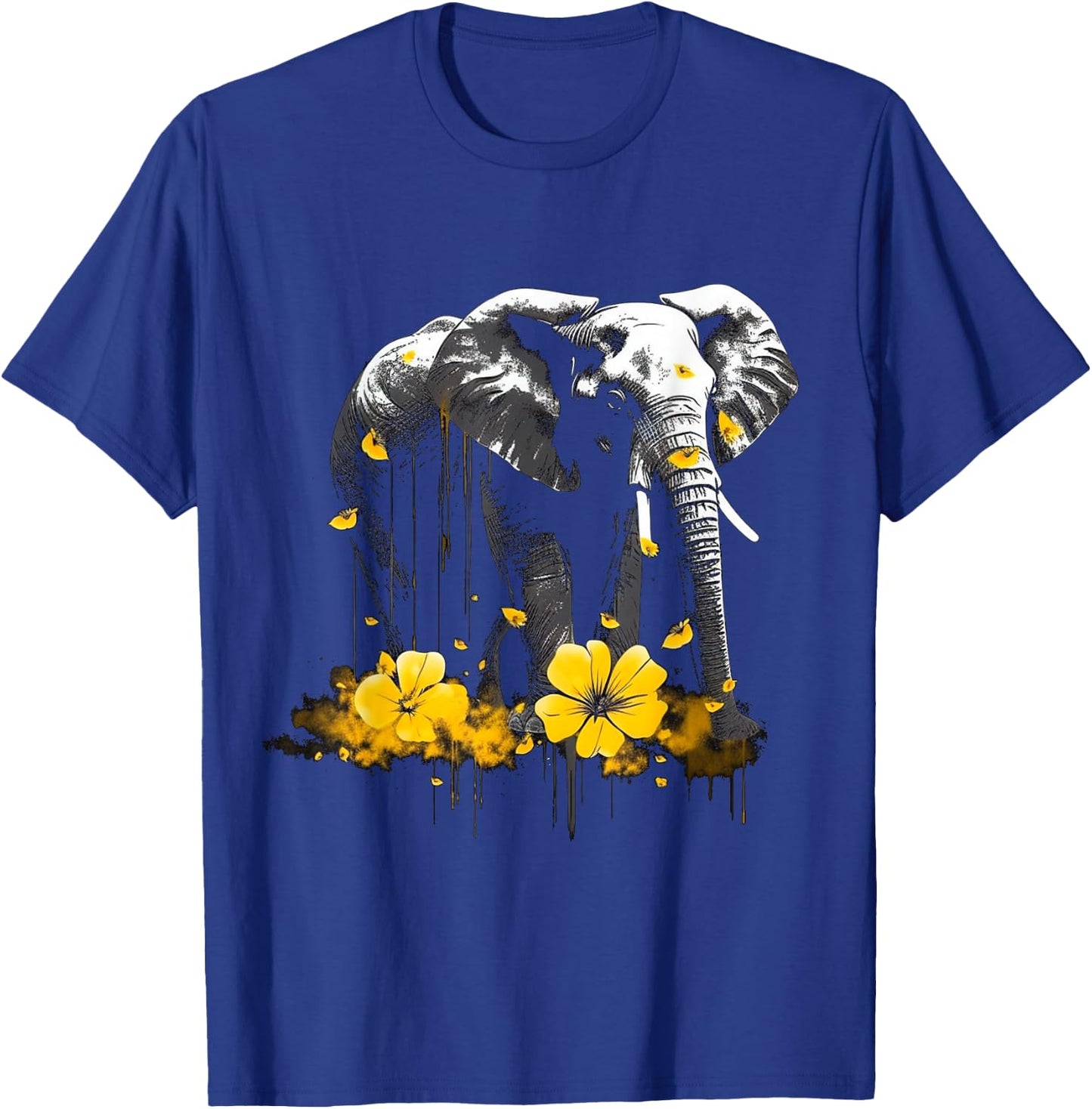 Elephant Animal - Artificial Flowers Elephant T-Shirt - T-Shirt | Royal