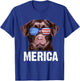Chocolate Lab USA 4th July American Flag Labrador T-Shirt - T-Shirt | Royal
