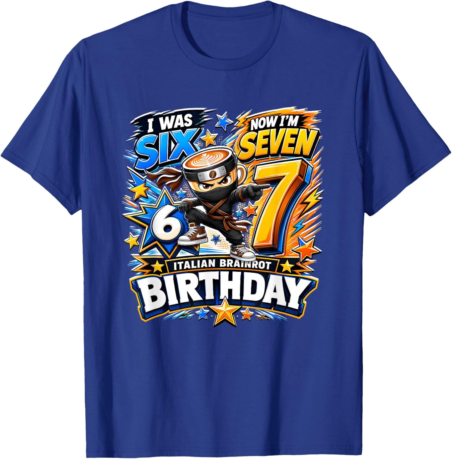 I was 6 Now I'm 7 7th Birthday 6 7 Birthday Boys T-Shirt - T-Shirt | Royal