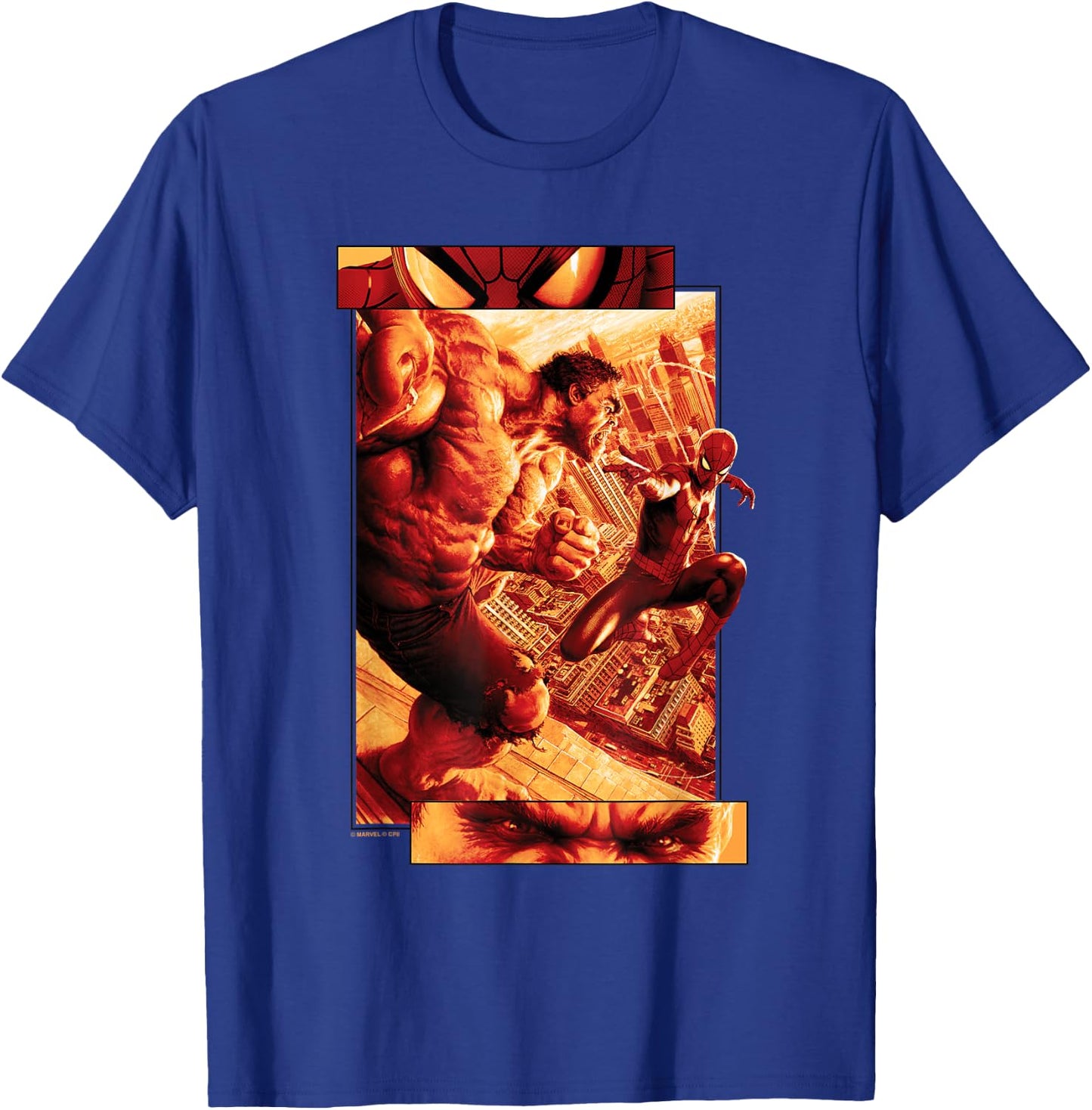 Marvel Spider-Man: New Day Hulk vs Spidey Split Panels T-Shirt - T-Shirt | Royal