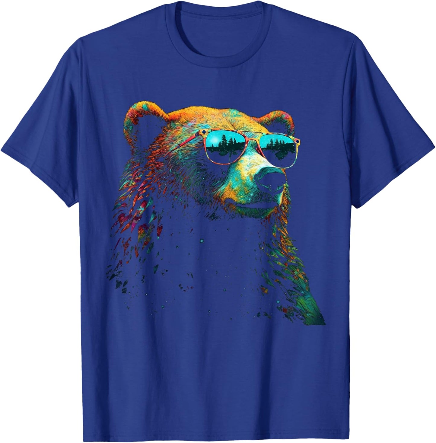 Bear Sunglasses Animal Colourful Forest Animals Bear T-Shirt - T-Shirt | Royal