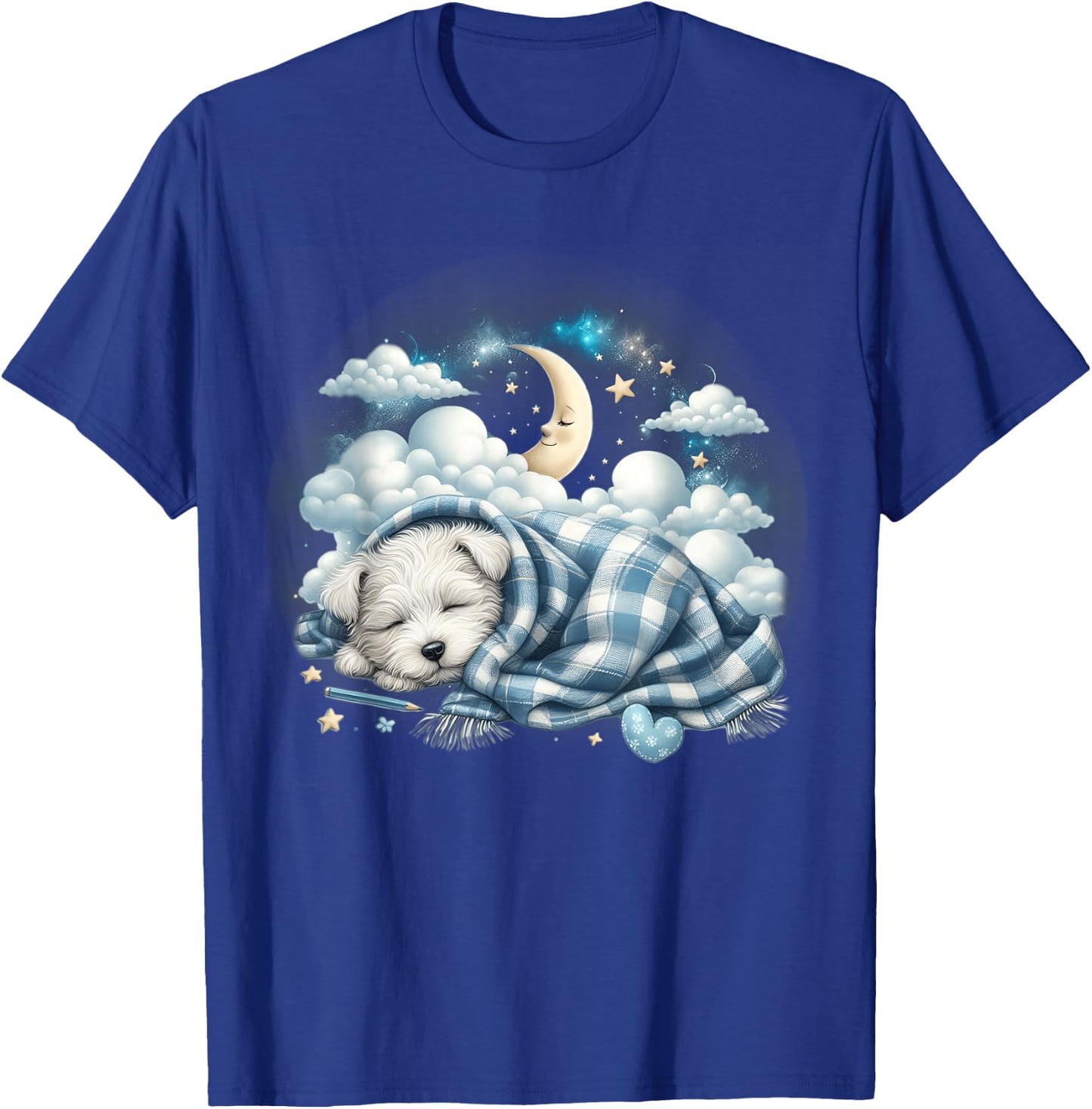 Napping Westie Pajama West Highland White Terrier Sleeping T-Shirt - T-Shirt | Royal