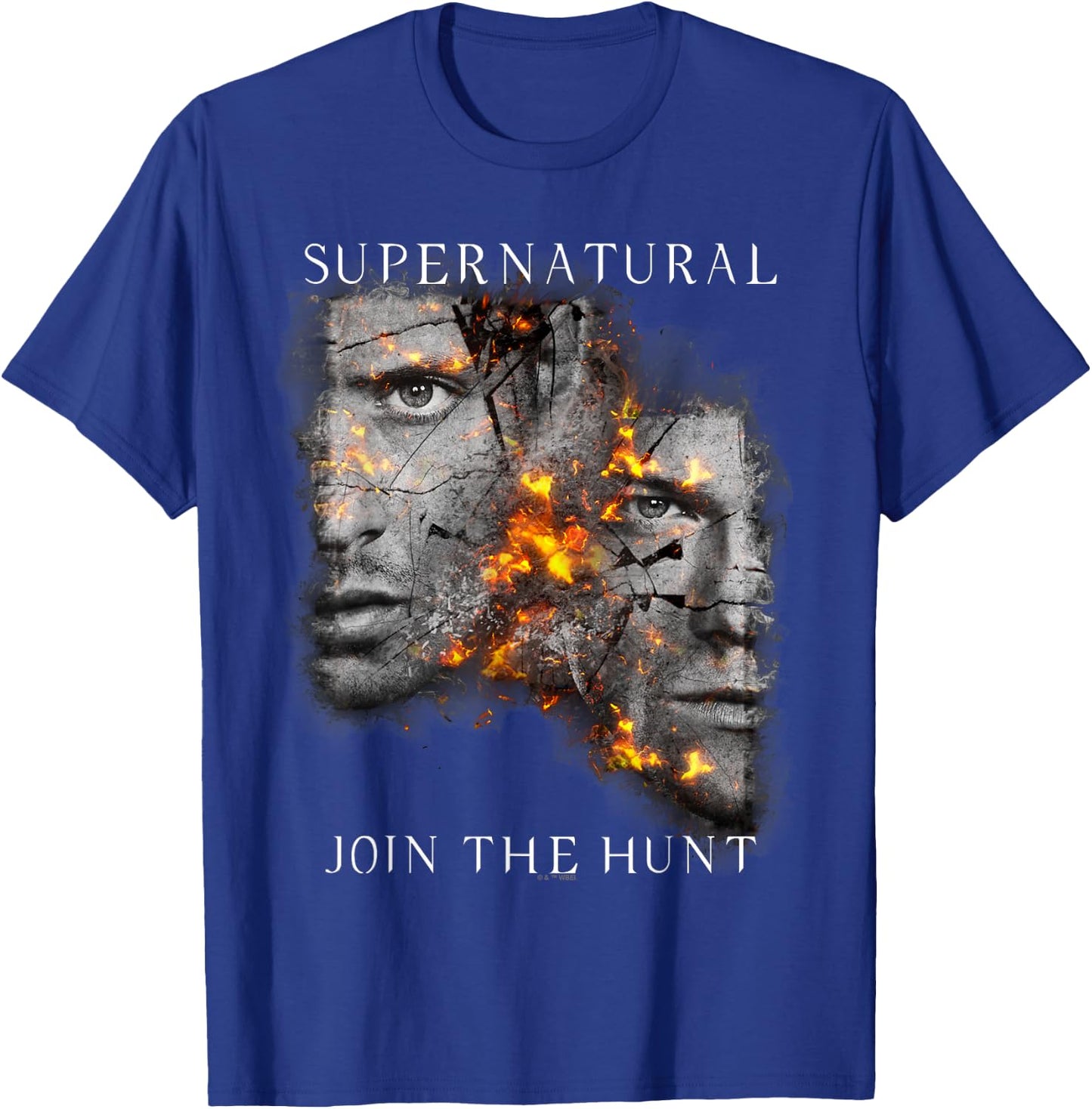 Supernatural Sam Dean Cracking Portraits T-Shirt - T-Shirt | Royal