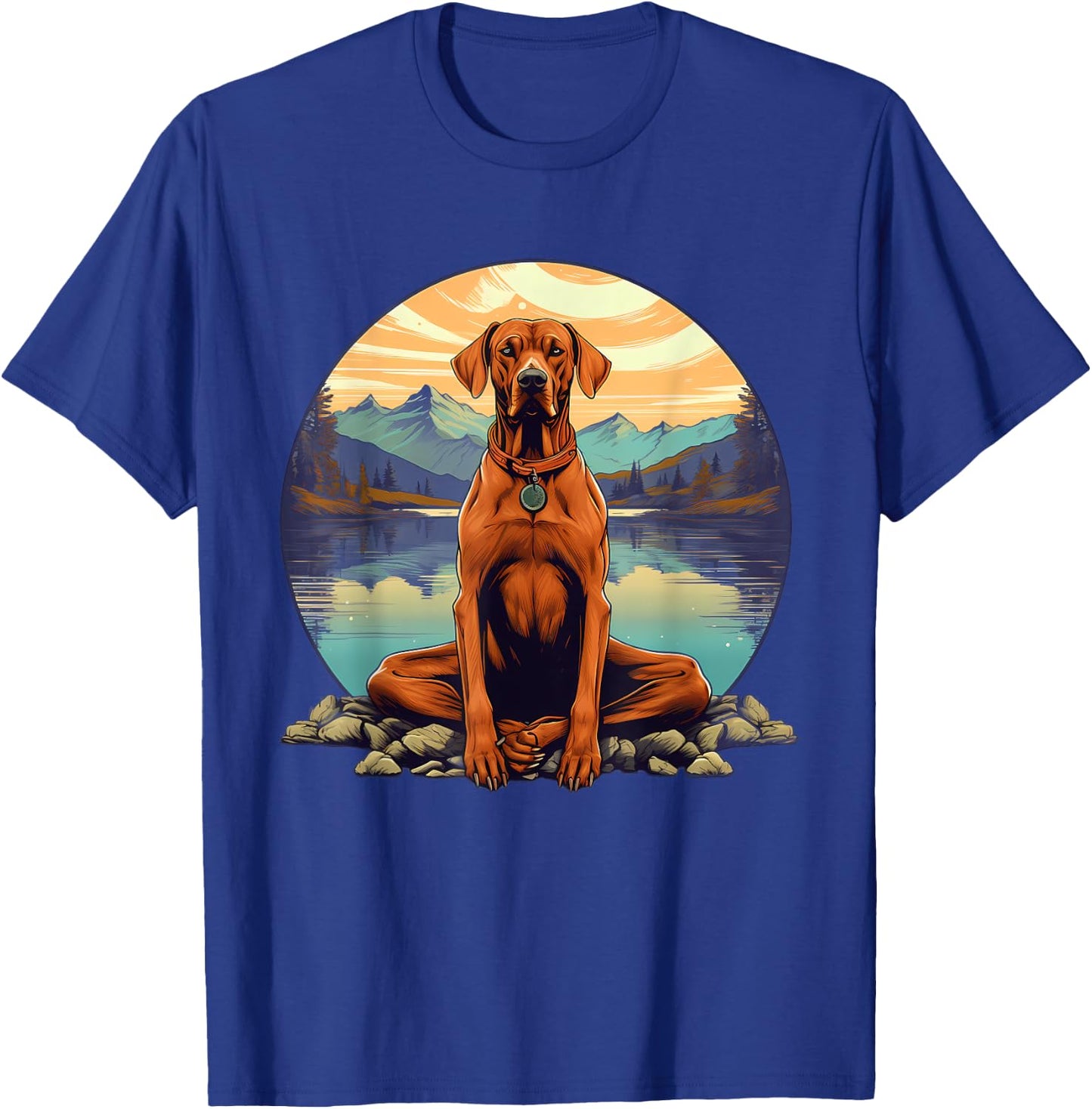 Rhodesian Ridgeback Dog Meditation Yoga Men Women Kids T-Shirt - T-Shirt | Royal