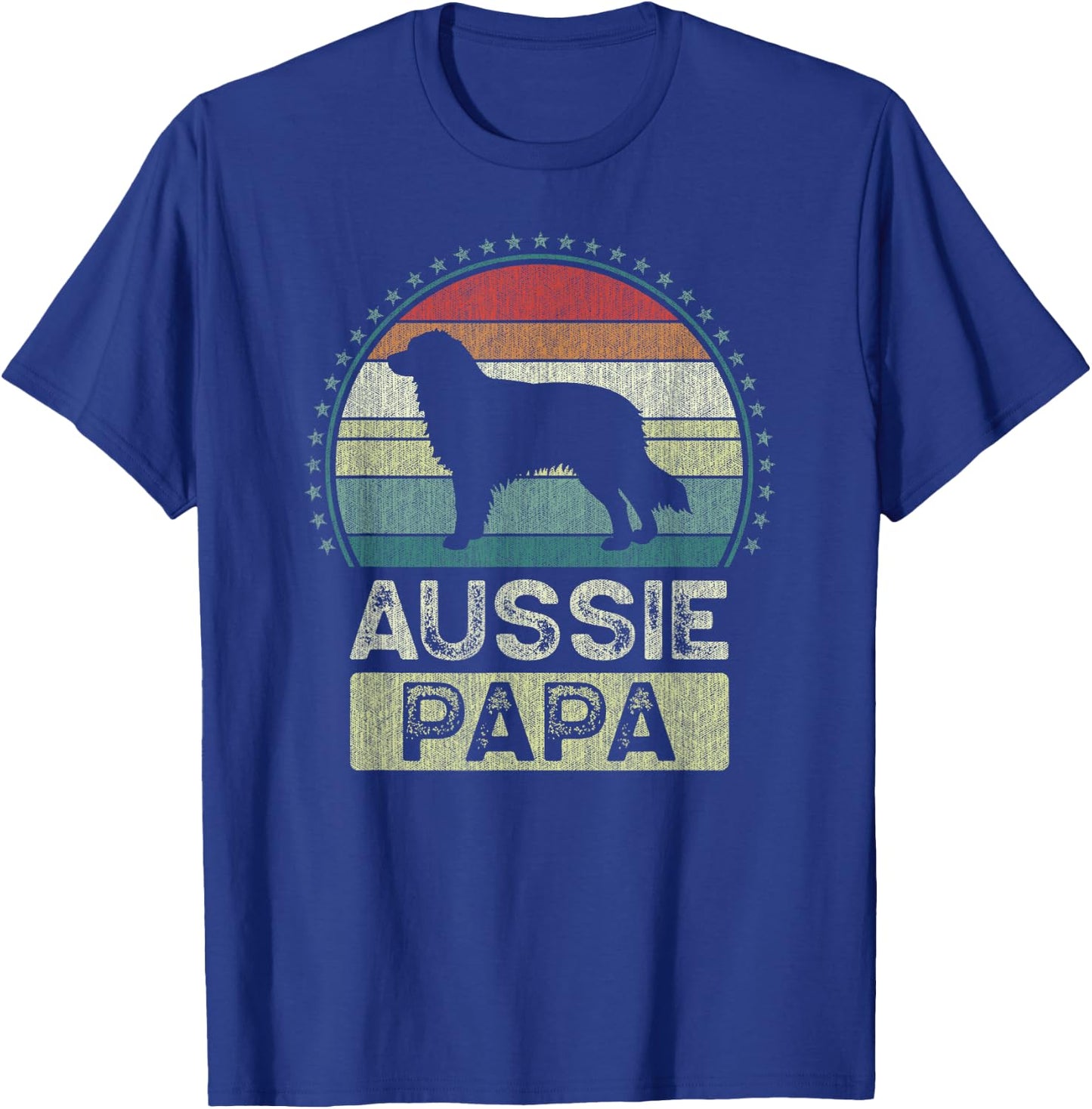 Aussie Papa, Australian Shepherd T-Shirt - T-Shirt | Royal