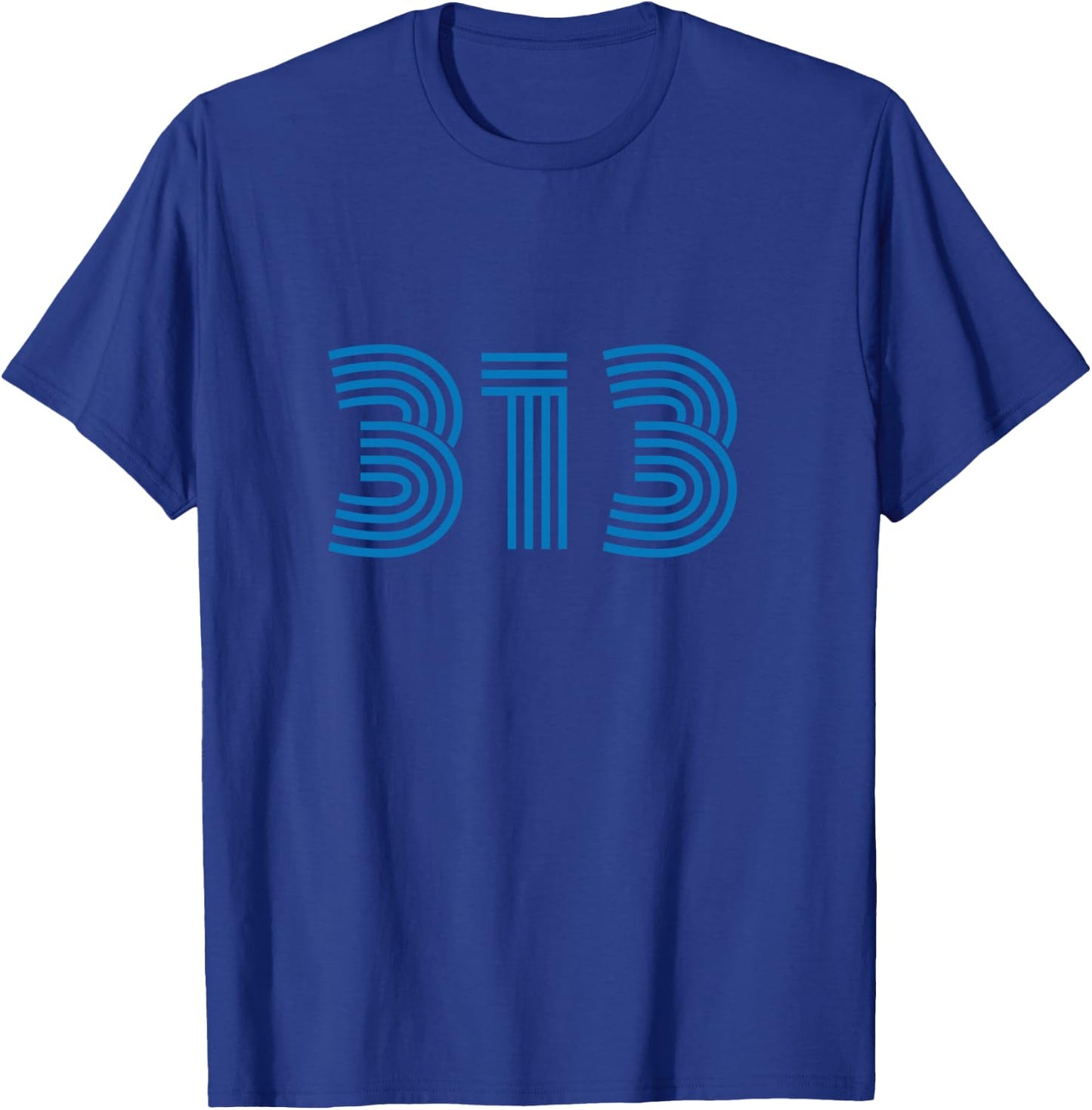 Detroit 313 Area Code Retro T-Shirt - T-Shirt | Royal