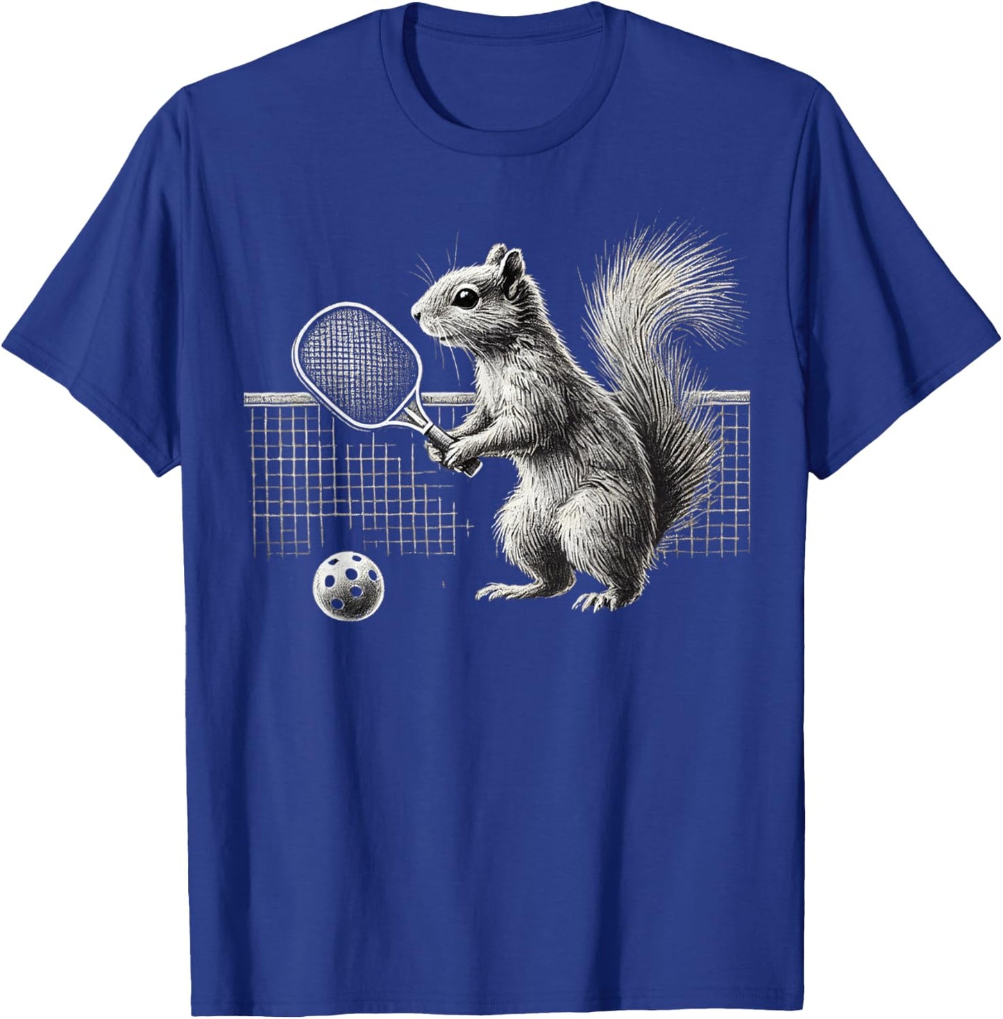 Pickleball Squirrel Athlete Player Ball Sport Paddle Court T-Shirt - T-Shirt | Royal