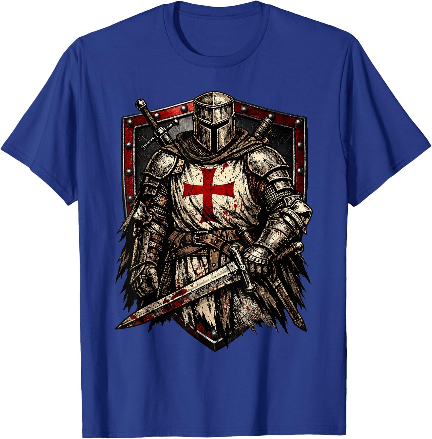 Chevalier Templier Chrétien Guerrier de Dieu Croisé T-Shirt - T-Shirt | Royal