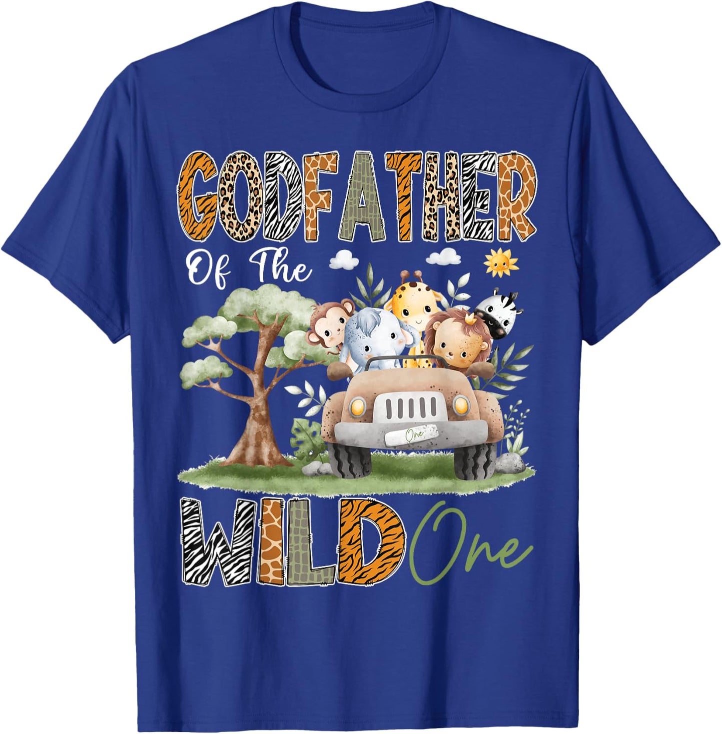 GodFather Of The Wild One 1St Birthday Safari Jungle Animal T-Shirt - T-Shirt | Royal