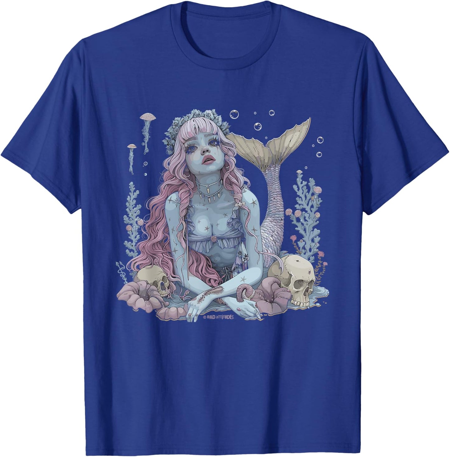 Dark Mermaid Art Gothic Mermaidcore Nautical Ocean Goth T-Shirt - T-Shirt | Royal