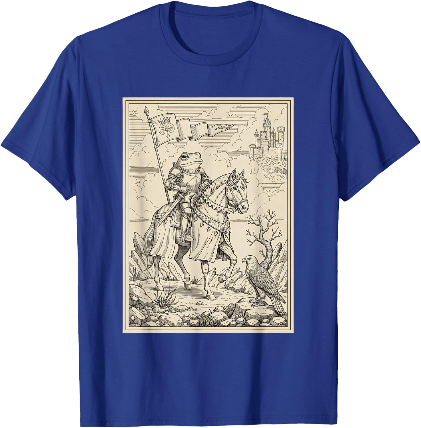 Knight Frog Vintage Illustration Medieval Castle Fantasy T-Shirt - T-Shirt | Royal
