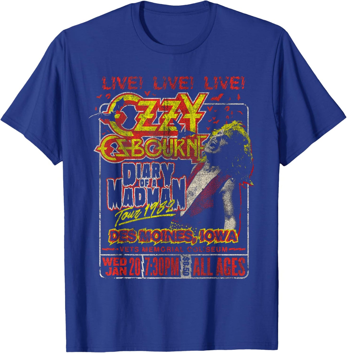 Ozzy Osbourne Diary Tour des Moines Iowa T-Shirt - T-Shirt | Royal