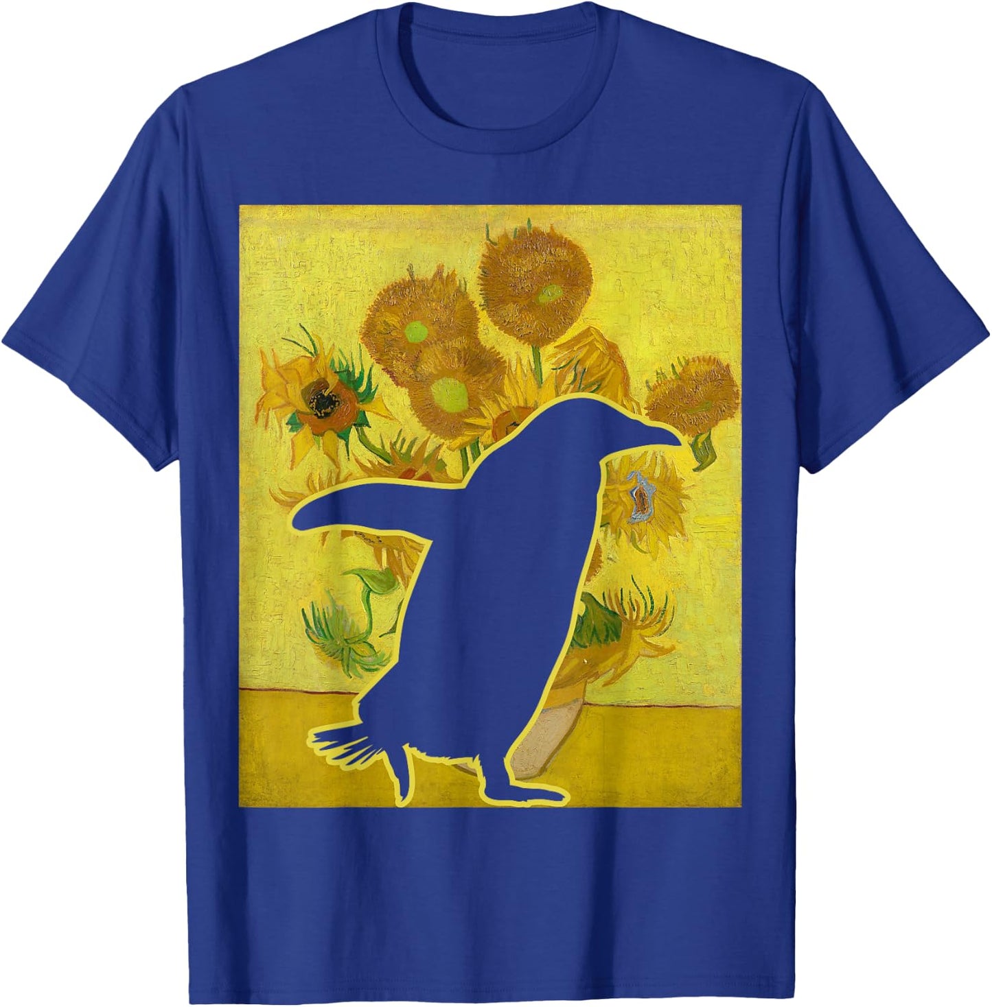 Penguin Sunflowers Penguin Lover Van Gogh Penguin T-Shirt - T-Shirt | Royal