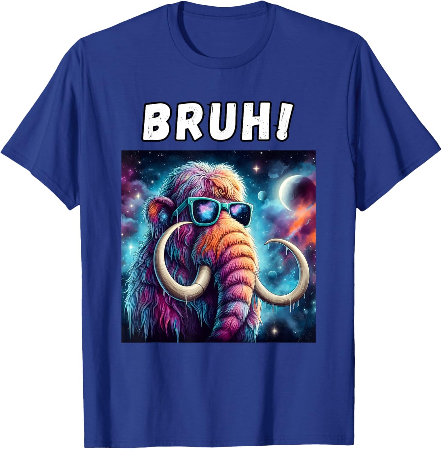 Woolly Mammoth BRUH, Cosmic Woolly Mammoth Elephant Lovers T-Shirt - T-Shirt | Royal