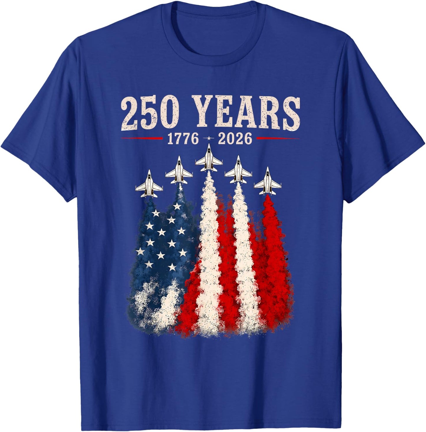 American 1776-2026 Air Force 4th of July 250 Years Freedom T-Shirt - T-Shirt | Royal