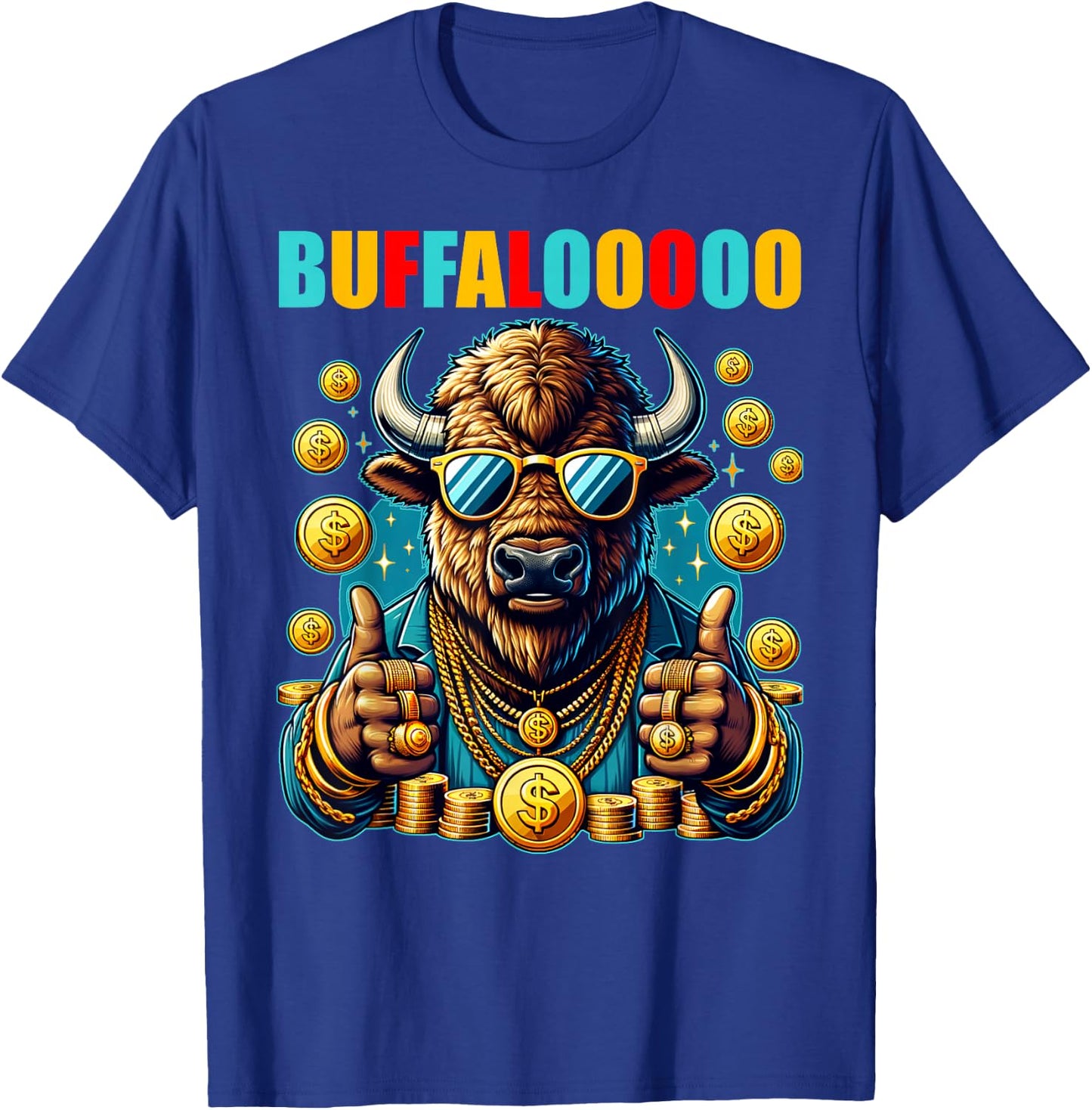 Lucky Buffalo Casino Slot Machine BUFFALOOOOO Gambling T-Shirt - T-Shirt | Royal