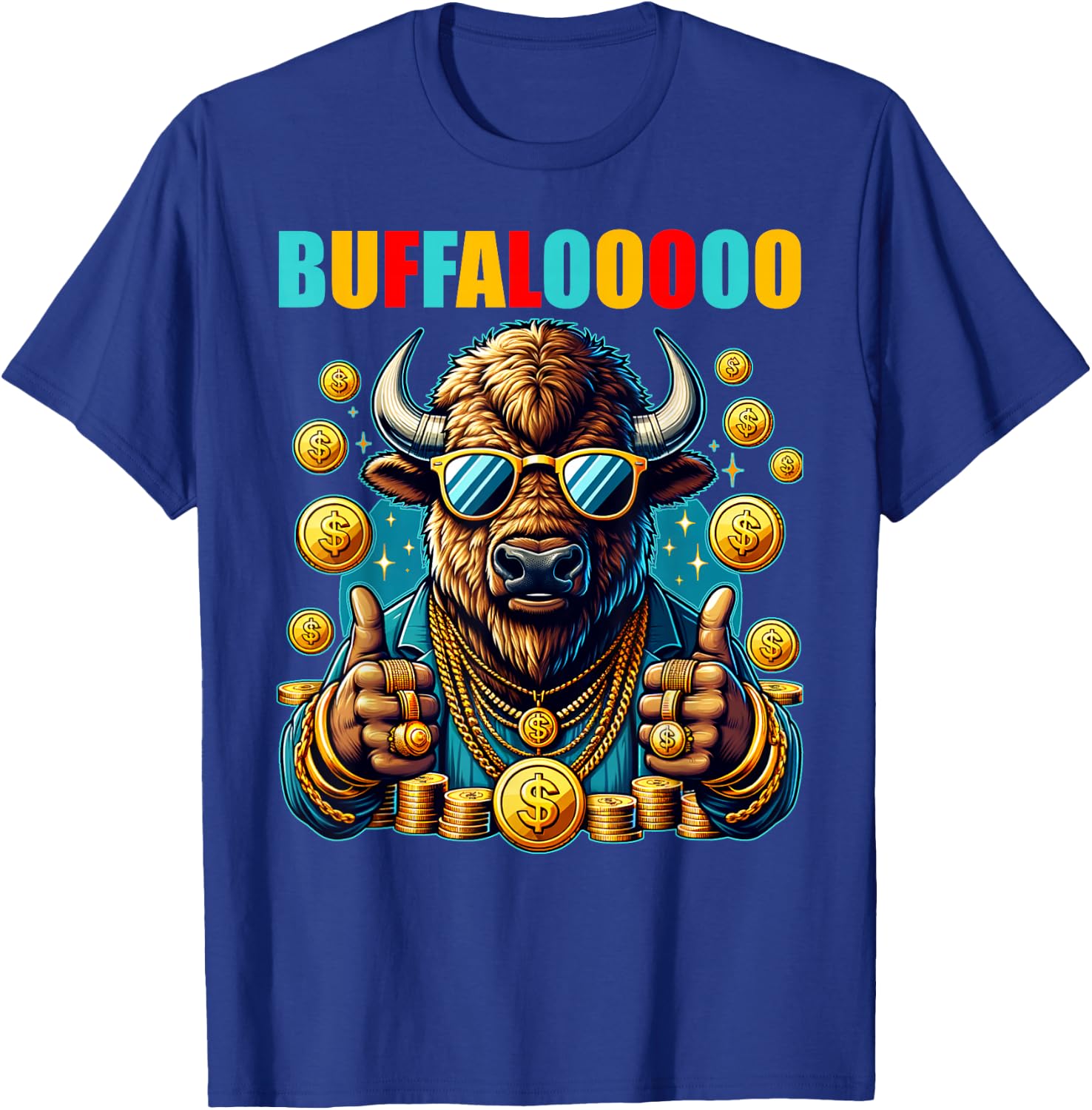 Lucky Buffalo Casino Slot Machine BUFFALOOOOO Gambling T-Shirt - T-Shirt | Royal