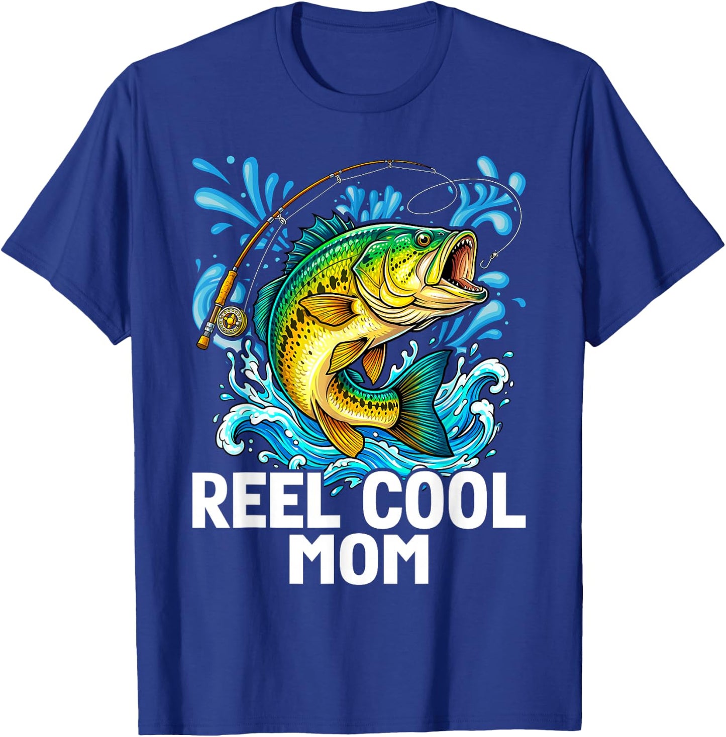 Reel Cool Mom Fishing Mom Birthday Vintage T-Shirt - T-Shirt | Royal