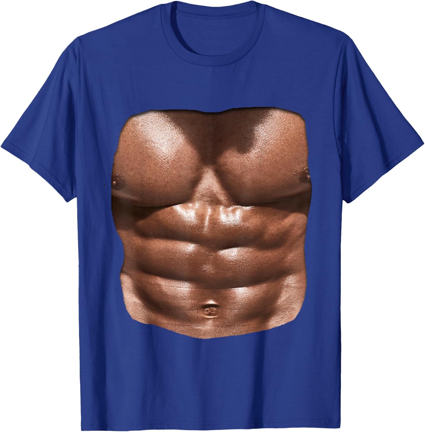 Fake Muscle Under Clothes Shirt Chest Six Pack Abs T-Shirt - T-Shirt | Royal