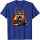 Funny German shepherd Dog Rock And Roll Guitar Music T-Shirt - T-Shirt | Royal