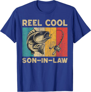 Father's Day Present Funny Fishing Reel Cool Son-In-Law T-Shirt - T-Shirt | Royal
