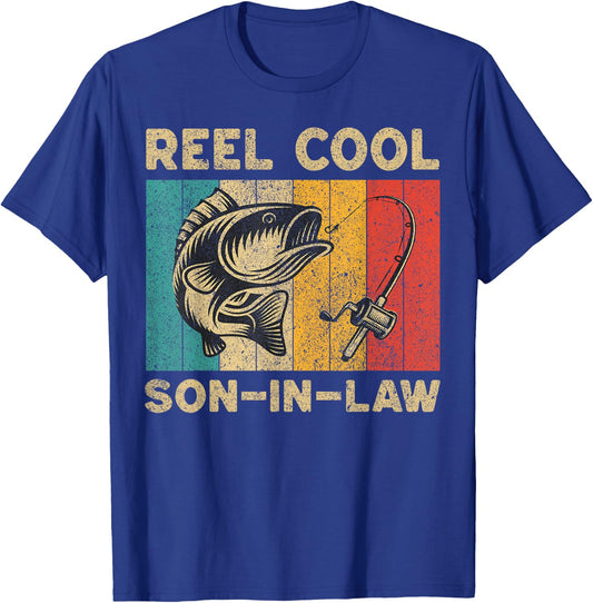 Father's Day Present Funny Fishing Reel Cool Son-In-Law T-Shirt - T-Shirt | Royal