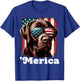 Merica Chocolate Lab Flag USA Patriotic 4th of July Labrador T-Shirt - T-Shirt | Royal