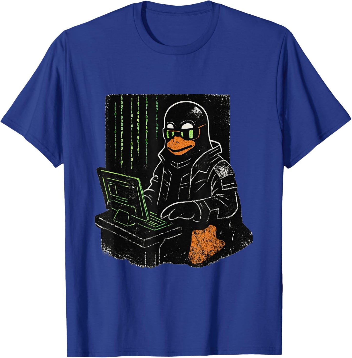 Cyber Linux Hacker Penguin Virtual World Developer T-Shirt - T-Shirt | Royal