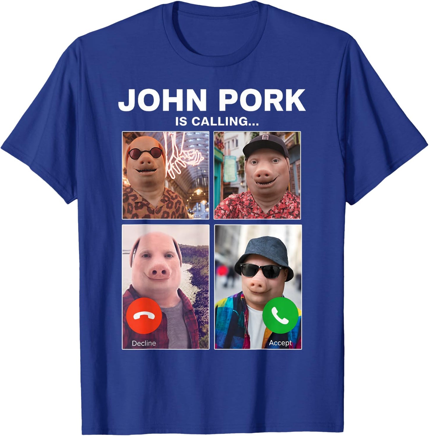Funny John Pork is Calling Meme Braintot Gifts Boys Kids T-Shirt - T-Shirt | Royal