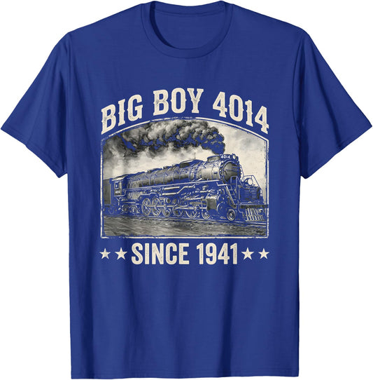 Big Boy 4014 Train Engineer Steam Train Conductor American T-Shirt - T-Shirt | Royal