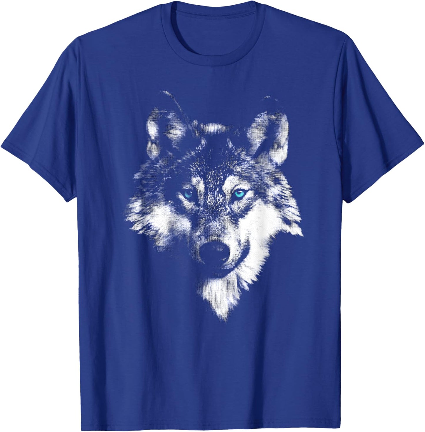 Weißer Wolf mit blauen Augen T-Shirt - T-Shirt | Royal