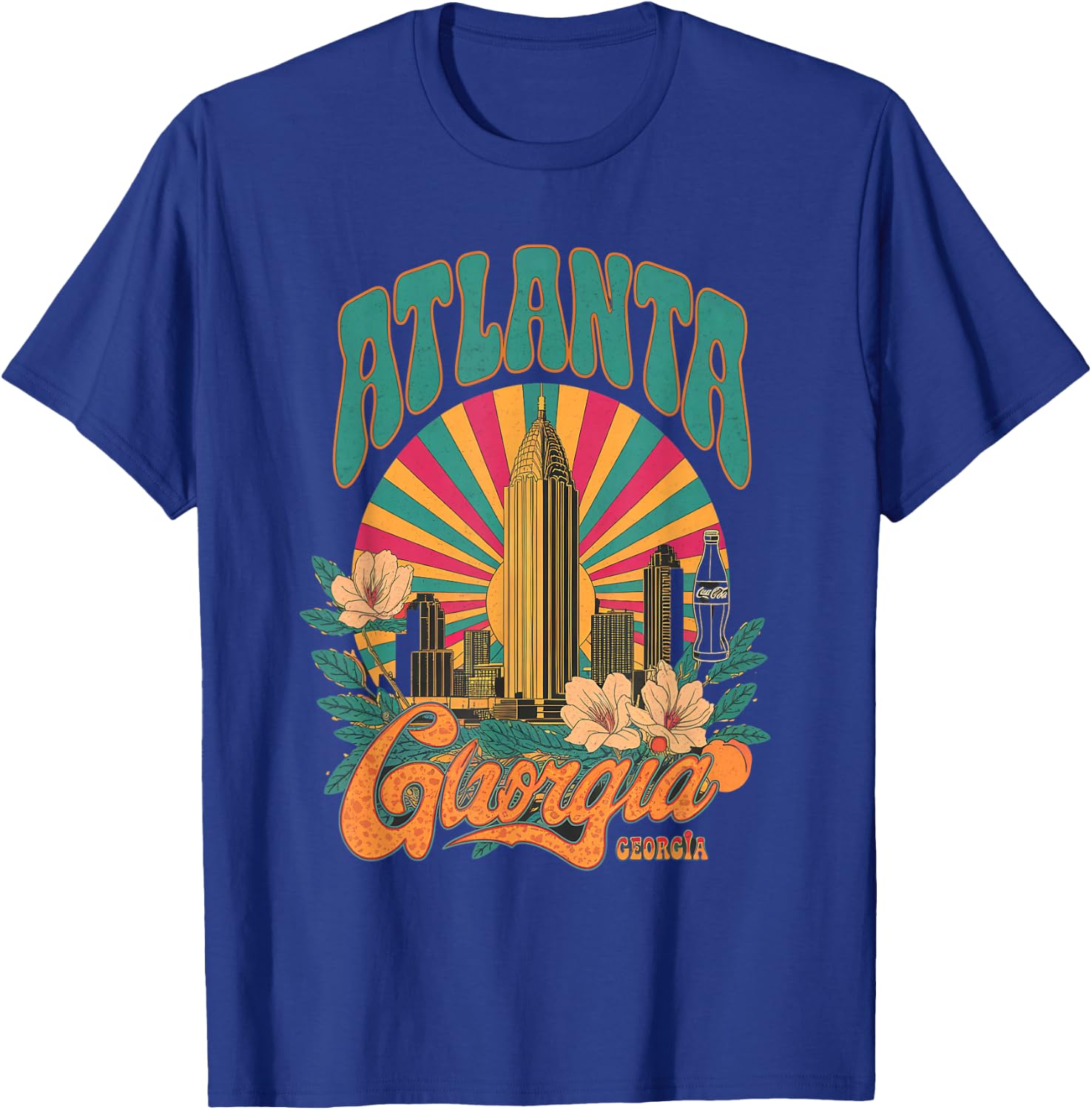 Atlanta Skyline Georgia Vintage City Souvenir Retro ATL T-Shirt - T-Shirt | Royal